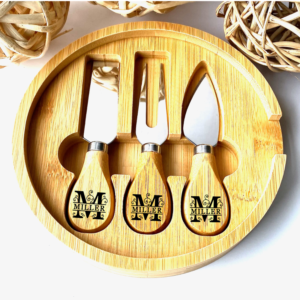 Bamboo Cheese Board Knife Set