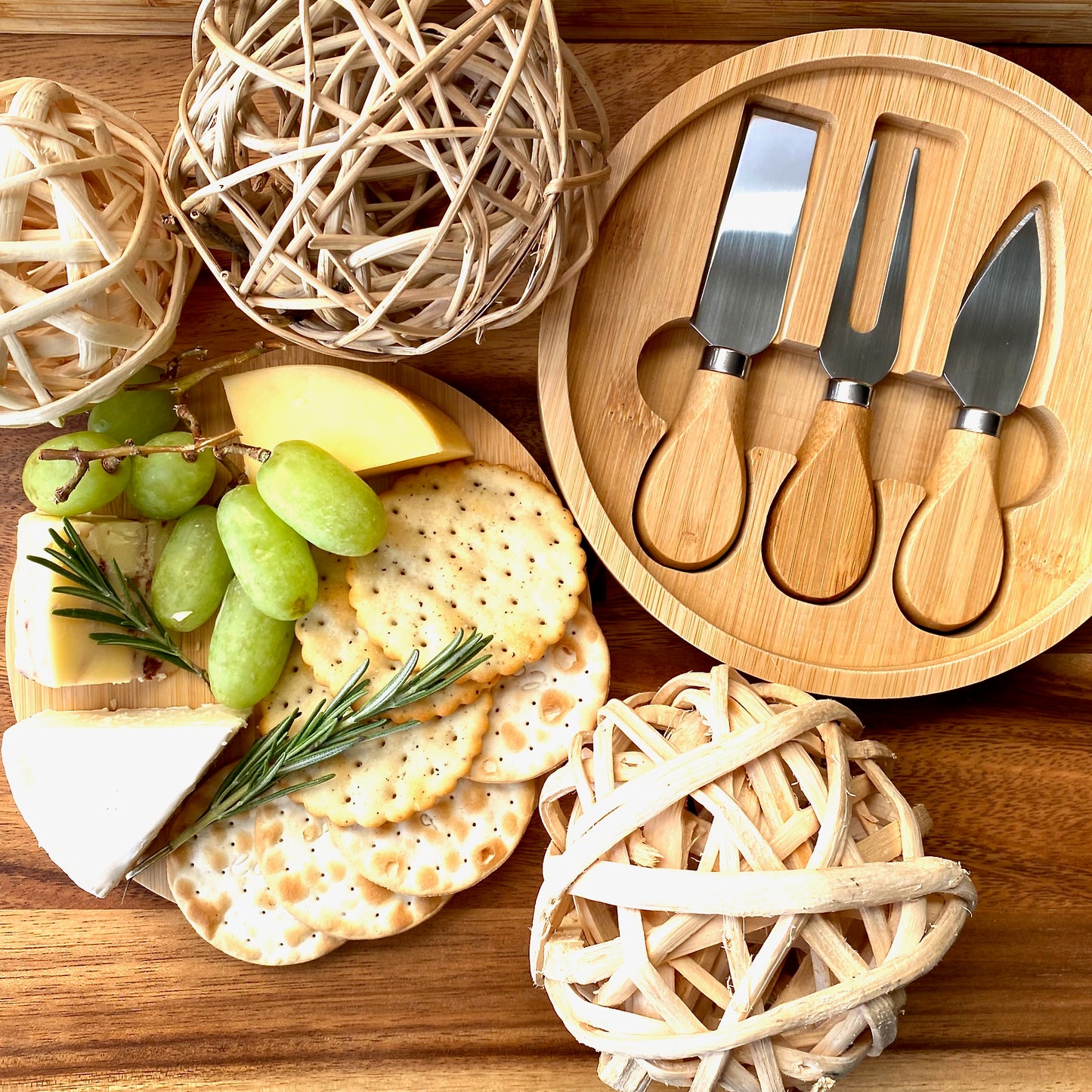 Bamboo Cheese Board Knife Set