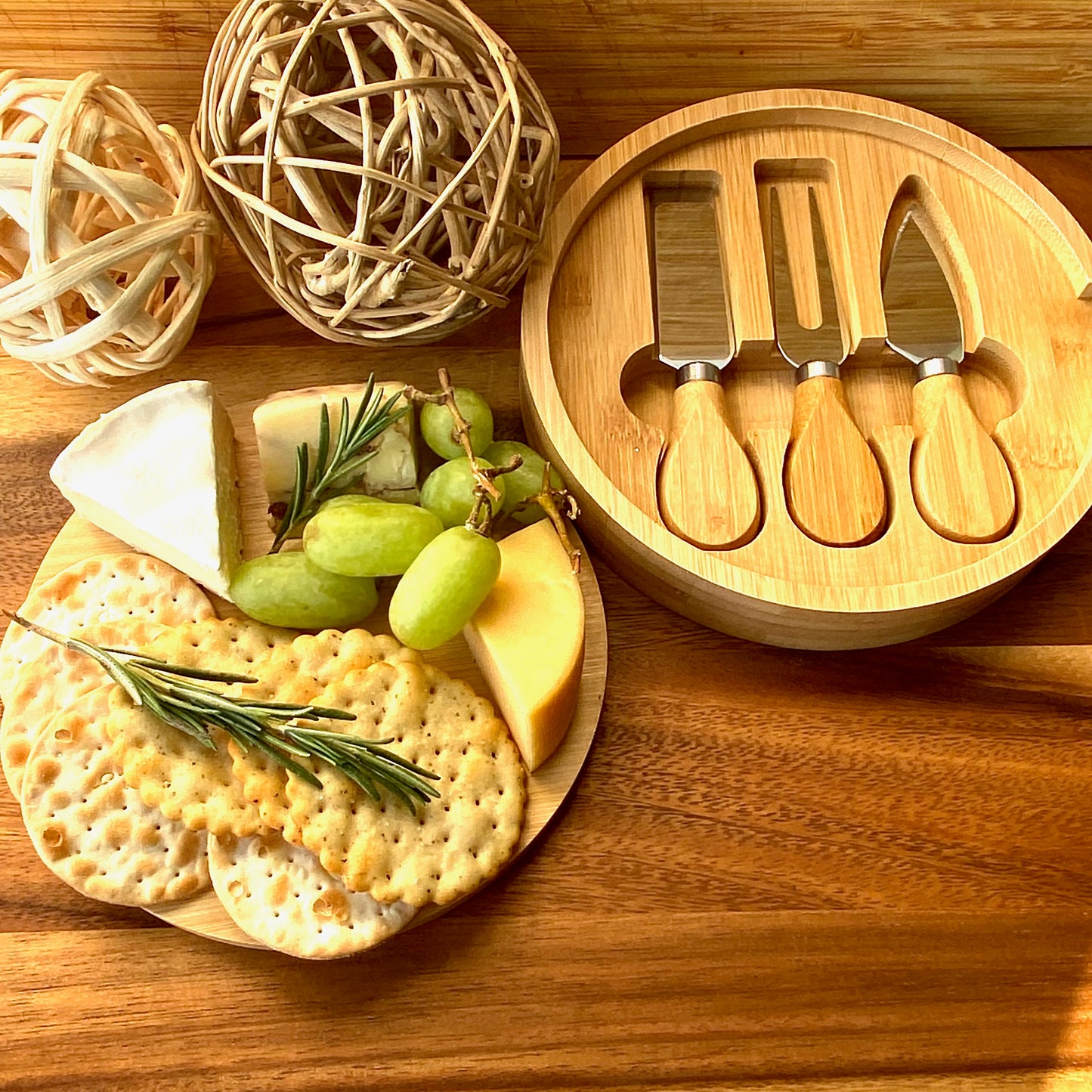 Bamboo Cheese Board Knife Set