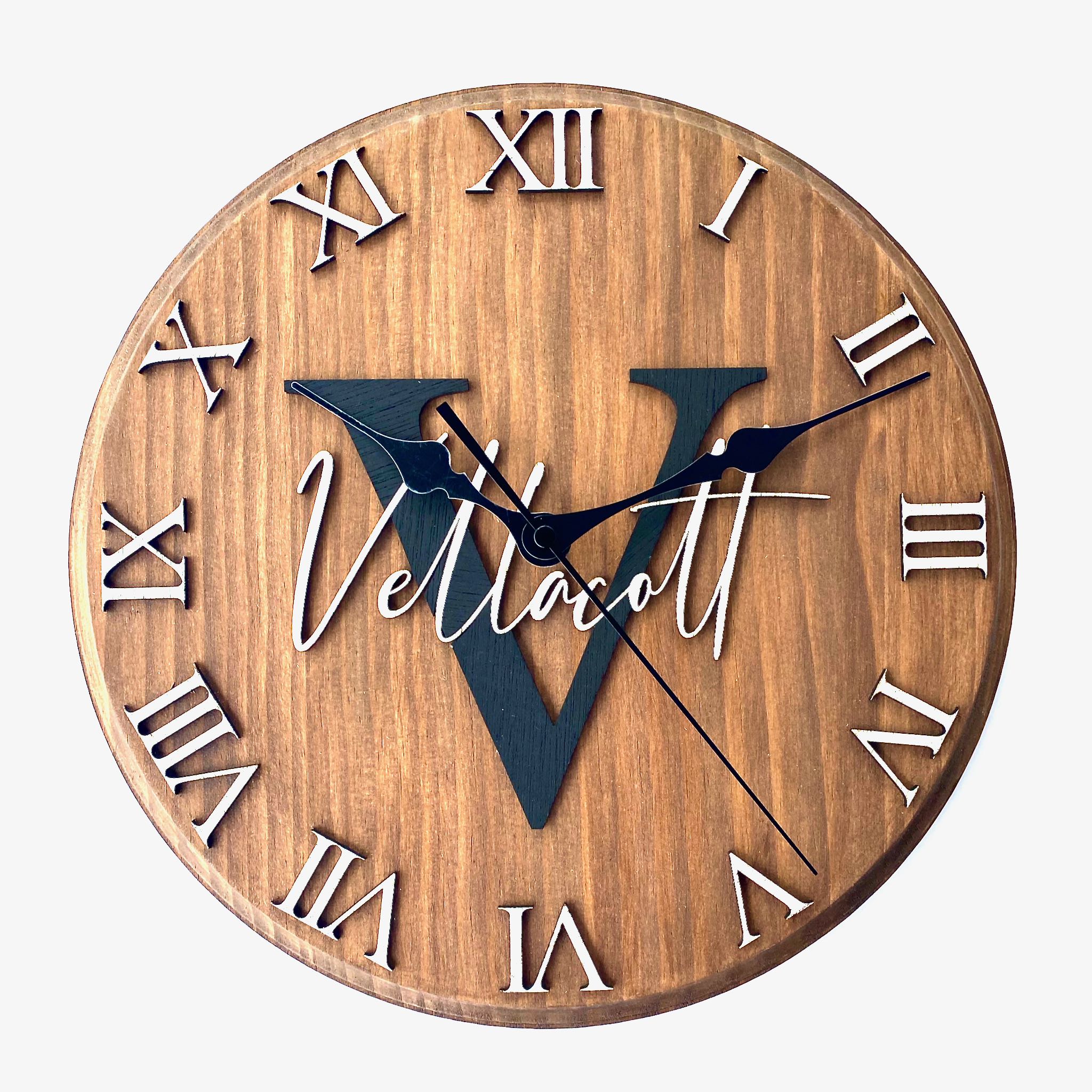 Family Monogram Clock – Nona Engraving